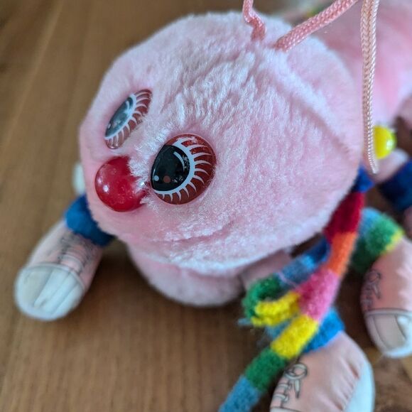 Vintage 1984 Lots-a-Lots-a-Leggggggs Plush Caterpillar Toy Pink Rainbow 20 Legs - Picture 6 of 9